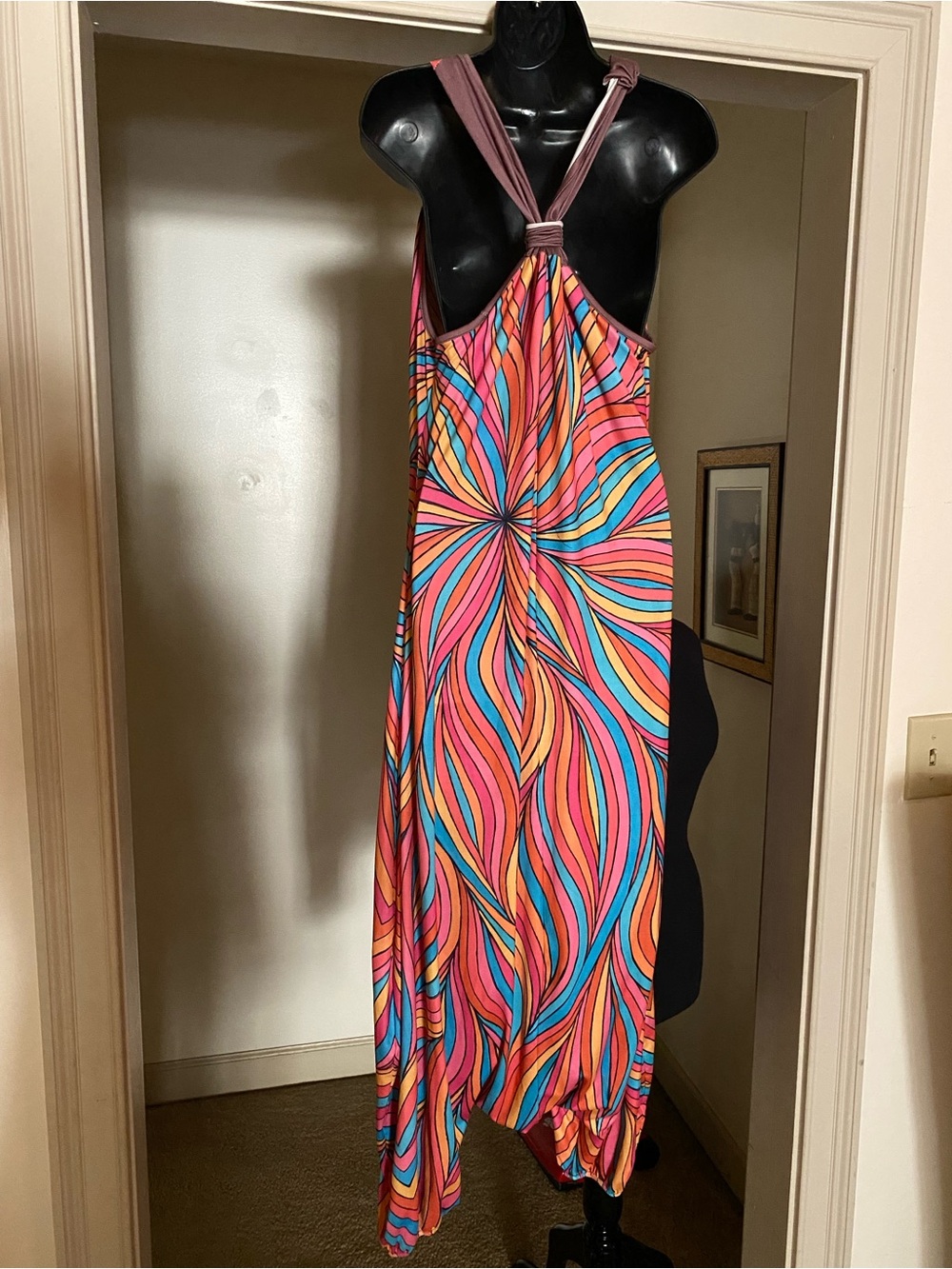 Multi-Color, Harem Bottom, Racerback Jumpsuit - Picture 2 of 3